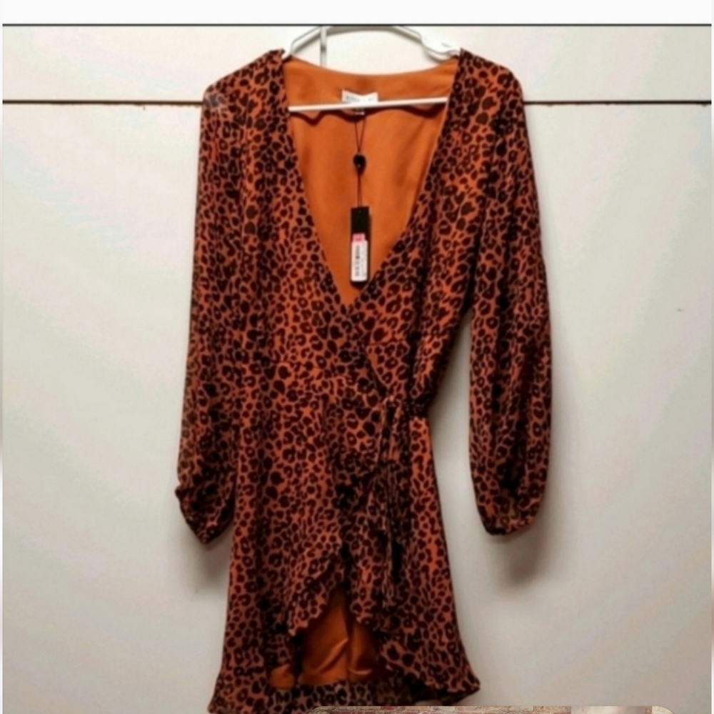 Leopard Print Wrap Dress